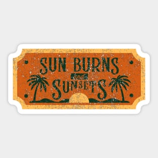 Sunburns & Sunsets Retro Vintage Sunset Faux Patch Sticker